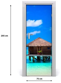 Fototapeta samolepiace na dvere domy na vode 75x205 cm