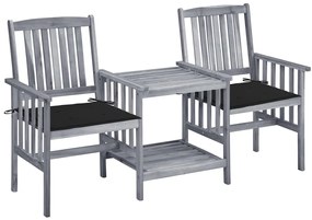 Záhradné stoličky s čajovým stolíkom a vankúšmi akáciový masív 3061309