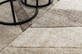 Koberec FEEL 5673/15055 HERRINGBONE béžový / hnedý / krémový