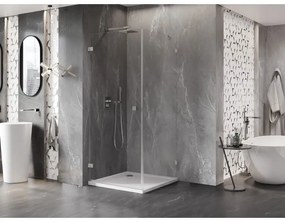 Mexen Lunar-B, výklopný sprchový kút ľavý 80 x 80 cm, 8mm číre sklo, oceľový profil, 832-080-080-97-00-L