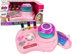 LEAN Toys Sada lakov na nechty s trblietkami lampou a nálepkami