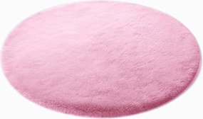 Okrúhly ružový koberec Rabbit – hebký vlas 20 mm | polyester Rozmer: 80 cm