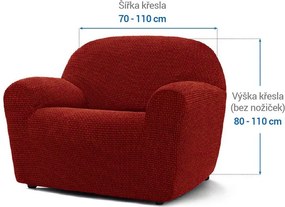 Super strečové poťahy NIAGARA tehlová kreslo (š. 70 - 110 cm)