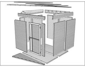 Drevený záhradný domček Bertilo Design Concept antracit 237x297 cm