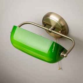 Brilagi - Nástenná lampa BANK OFFICE 1xE27/60W/230V mosadz/zelená
