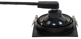 Štvorcové zapustené bodové svetlo čierne nastaviteľné - Chuck 111