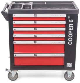 Dielenský vozík G21 Cooper 6, čierno-červený 6350402