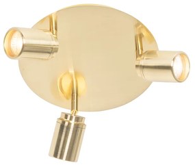 Moderné kúpeľňové bodové svetlo mosadzné 3-žiarovkové IP44 - Ducha