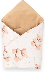 Zateplená zavinovačka do autosedačky New Baby Love Teddy Bear beige