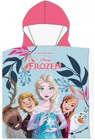 Kúpacie pončo - osuška s kapucňou Ľadové kráľovstvo - Frozen - vyrobená z mikrovlákna - 50 x 100 cm