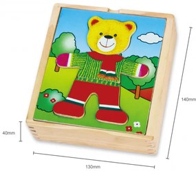 Drevené obliekacie puzzle Viga 56401 medvedík