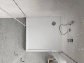 Mexen Flow+ sprchová vanička štvorcová 80 x 80 cm, biela lesklá, 46S108080H