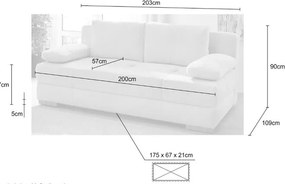 Rozkladacia pohovka na spanie Calli, béžová látka