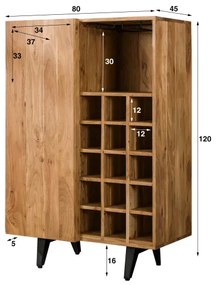 Komoda/Bar 28-53 Block 80cm Drevo Acacia  - Komfort-nábytok
