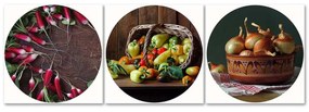 Obraz na plátně třídílný Zelenina Ovoce - 90x30 cm