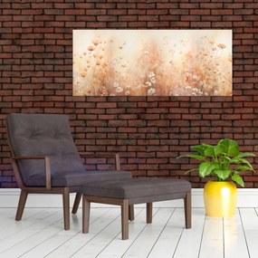 Obraz - Vzor divokých kvetov (120x50 cm)