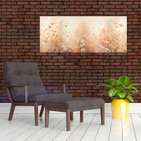 Obraz - Vzor divokých kvetov (120x50 cm)