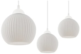 Závesné svietidlo Riffle Round, 6x biele sklenené tienidlo, w