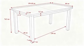 Rozkladací jedálenský stôl LIAM biely