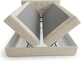 Čalúnená posteľ boxspring DIRELIS TRINITY 180x200 cm béžová Matrac: Bonell pružinová matrac
