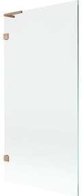 Mexen, Mexen Lunar L 1-krídlová vaňová zástena 90 x 150 cm, transparentná, brúsená meď - 897L-090-000-65-00
