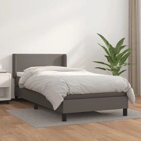 Boxspring posteľ s matracom sivá 90x200 cm umelá koža 3130701