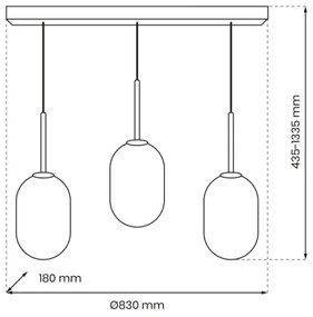Luster na lanku ALIAS 3xE14/40W/230V čierna/šedá