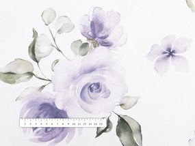 Biante Teflónový obdĺžnikový obrus TF-024 Fialové ruže na bielom 120x140 cm