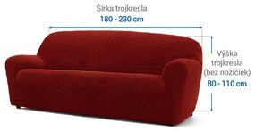 Super strečové poťahy NIAGARA tehlová trojkreslo (š. 180 - 230 cm)