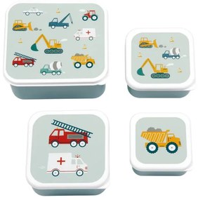 Sada 4 krabičiek na obed a desiatu vozidlá