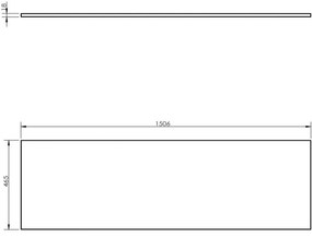 Mexen Uni, pracovná doska 150 cm, orech, 91AXX-1504-464-18-86