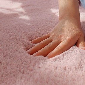 Ayyildiz, Kusový koberec Pouffy 5100 Rose, 60x110, ružová, obývacia izba