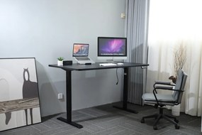 Výškovo nastaviteľný elektrický stôl BestBerg BBAT-16BB / rozmer 160x80 cm / výška 85-130 cm / čierny