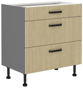 Kuchynská skrinka SCANDI jedľa/antracitová 80d 3s bb