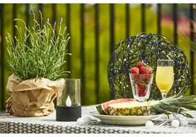 Čierna LED vonkajšia svetelná dekorácia Star Trading Puloun, výška 13,5 cm