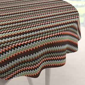 Biante Bavlnený okrúhly obrus Sandra SA-097 Retro cik cak Ø 120 cm