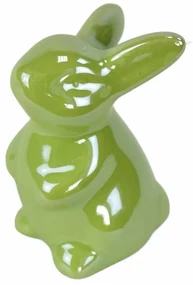 Veľkonočný keramický Zajačik Greeny zelená, 8 cm