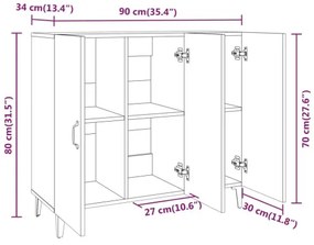 vidaXL Komoda dub sonoma 90x34x80 cm spracované drevo-