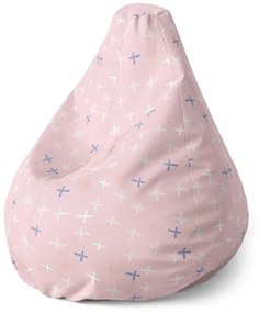 Sablio Sedací vak Pear Farebné krížiky - 70 x 95 x 15 cm