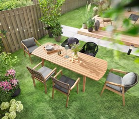 Rozťahovací záhradný stôl so zaoblenými prednými stranami, cca 180 ‒ 240 cm