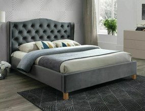 Dvojlôžková čalúnená posteľ Aspen Velvet 180x200 sivá