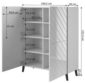 Cama Meble Dizajnová komoda ABETO 100