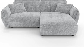 Svetlosivá ženilková rohová pohovka (pravý roh/s leňoškou) Nelia – Ropez