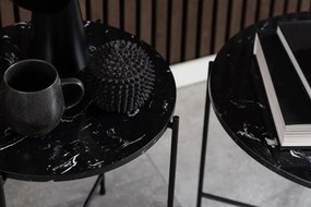 Odkládací stolek Avila II mramorově černý