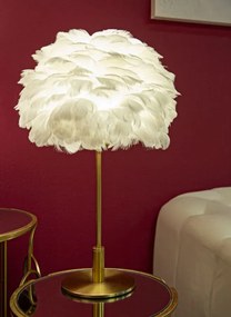 Stolná lampa Ball Feather 50 cm bielo-zlatá