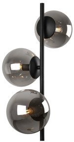 Stojacia lampa Paris, 3x grafitové sklenené tienidlo, B