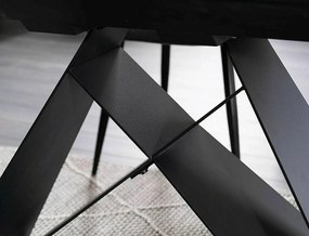 Jedálenský rozkladací stôl Westin 120/160 cm keramika čierny/biely mramor