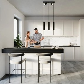 Čierne kovové závesné svietidlo Etna – Sollux