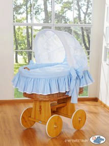 ♡ Prútený košík s kapucňou- Glamour modro-biela♡My Sweet Baby