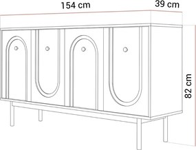 ŠTVORDVEROVÁ KOMODA THERESE KAŠMÍR 154 cm